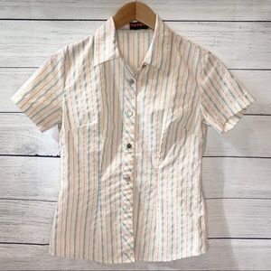 Prada Button Down Shirt Pink Stripes Large